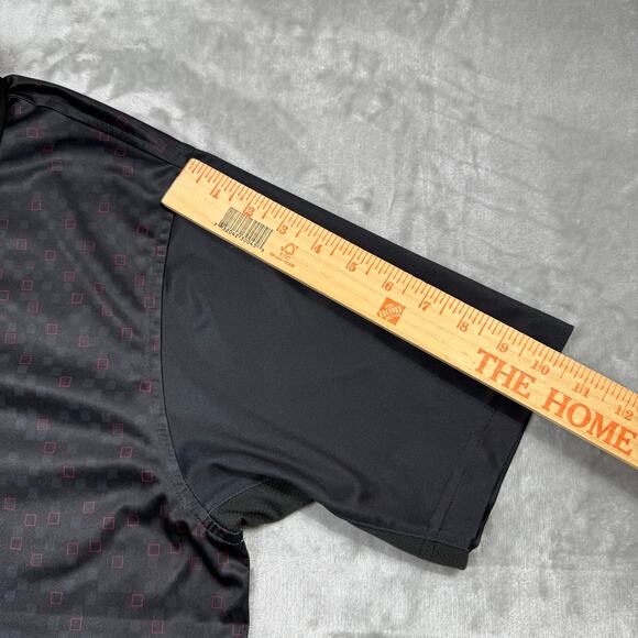 Adidas Climacool Polo Shirt Mens Medium Black Printed Golf Moisture wick Active‎ - Picture 6 of 8